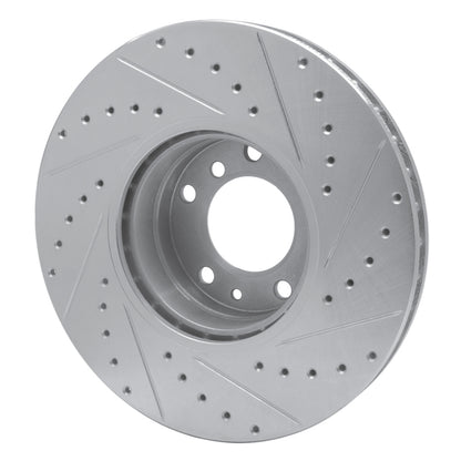 R1 Concepts R1 91-01 BMW 850CI Front Left Drilled & Slotted Silver Brake Rotor