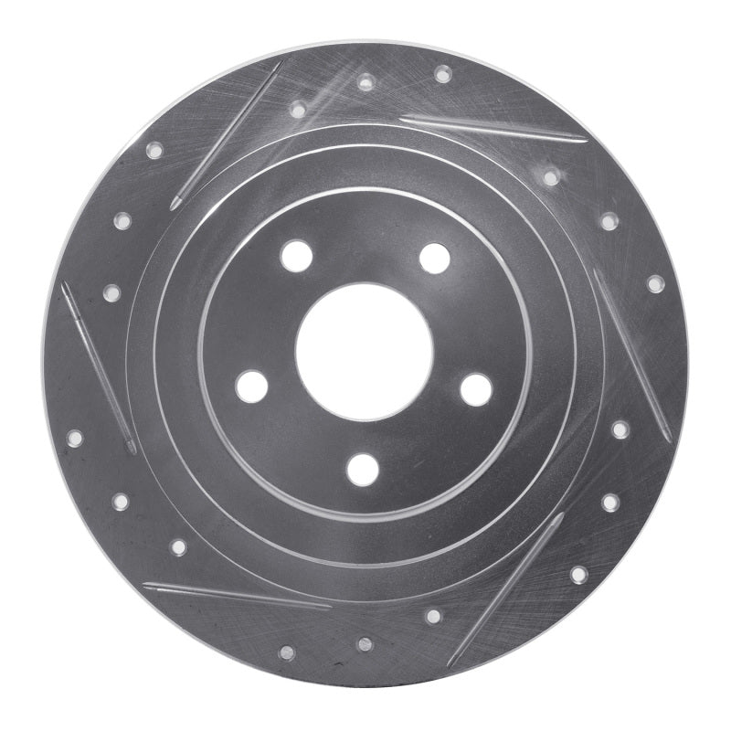 R1 Concepts R1 00-06 Subaru Outback Rear Left Drilled & Slotted Silver Brake Rotor