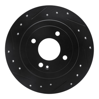 R1 Concepts R1 12-25 Dodge Attitude (Mexico) Rear Left Drilled & Slotted Black Brake Rotor