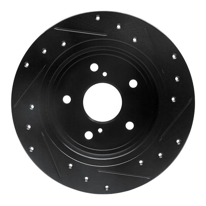 R1 Concepts R1 10-13 Suzuki Kizashi Rear Left Drilled & Slotted Black Brake Rotor