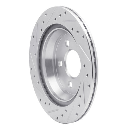 R1 Concepts R1 94-04 Ford Mustang Rear Right Drilled & Slotted Silver Brake Rotor