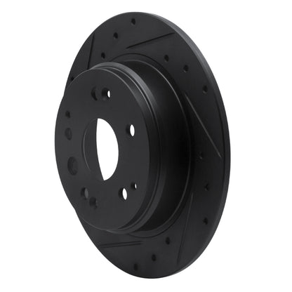 R1 Concepts R1 99-11 Acura TL Rear Left Drilled & Slotted Black Brake Rotor