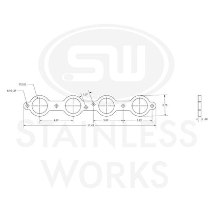 Stainless Works Chevrolet LS1/LS6 Round Port Header 304SS Exhaust Flanges 2in Primaries