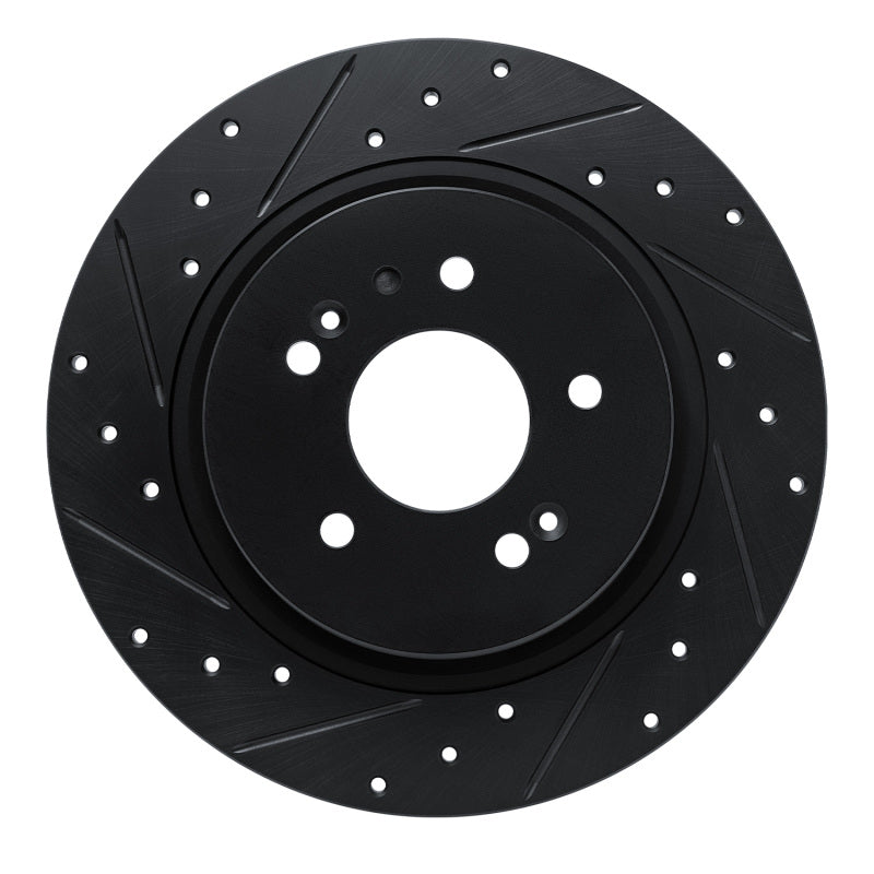 R1 Concepts R1 -25 Hyundai Palisade Rear Left Drilled & Slotted Black Brake Rotor