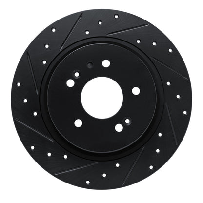 R1 Concepts R1 -25 Hyundai Palisade Rear Left Drilled & Slotted Black Brake Rotor