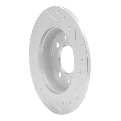 R1 Concepts R1 86-98 Saab 9000 Rear Left Drilled & Slotted Silver Brake Rotor