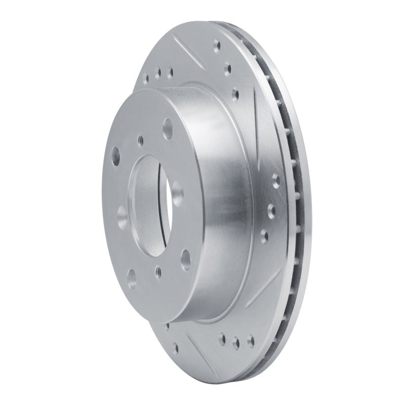 R1 Concepts R1 89-01 Chevrolet Metro Front Right Drilled & Slotted Silver Brake Rotor