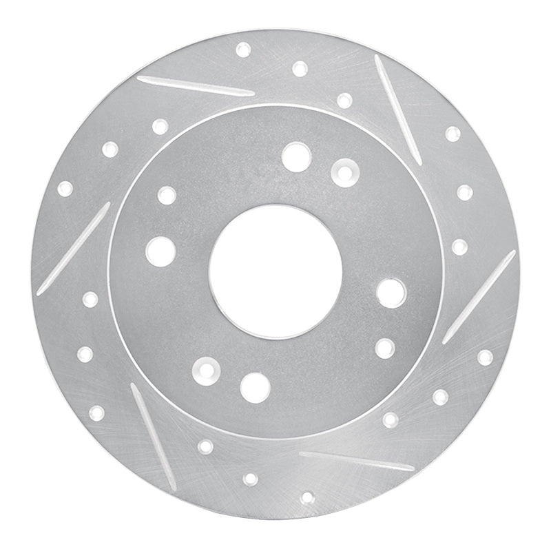 R1 Concepts R1 95-98 Acura TL Rear Right Drilled & Slotted Silver Brake Rotor