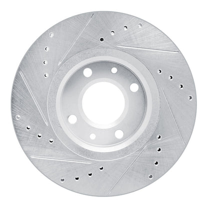 R1 Concepts R1 03-25 Peugeot 207 (Mexico) Front Right Drilled & Slotted Silver Brake Rotor