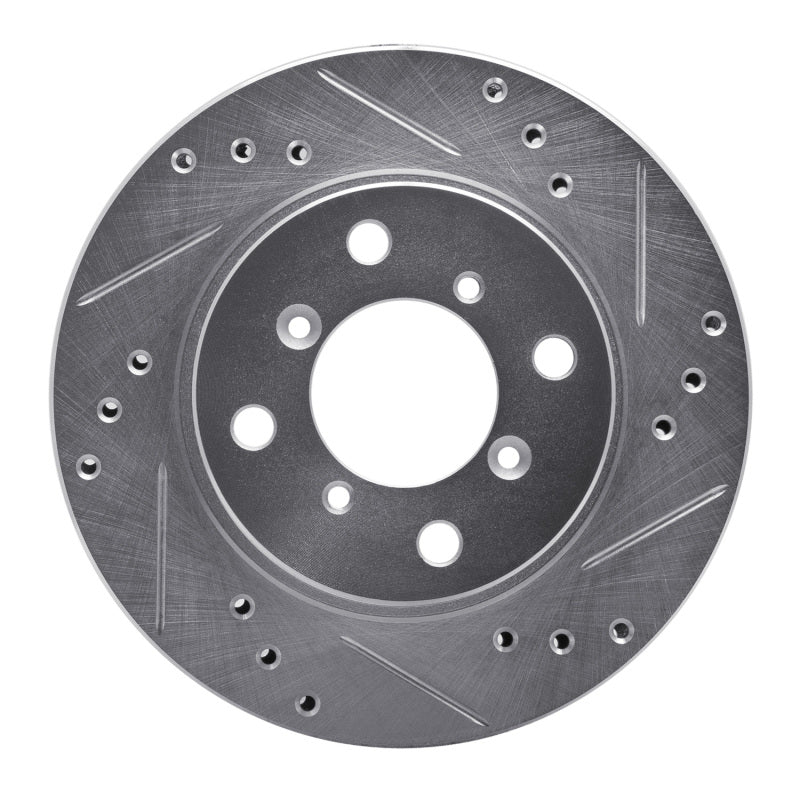 R1 Concepts R1 95-02 Suzuki Esteem Front Right Drilled & Slotted Silver Brake Rotor