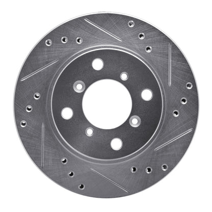 R1 Concepts R1 95-02 Suzuki Esteem Front Right Drilled & Slotted Silver Brake Rotor