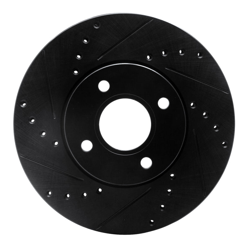 R1 Concepts R1 05-12 Ford Focus Front Left Drilled & Slotted Black Brake Rotor