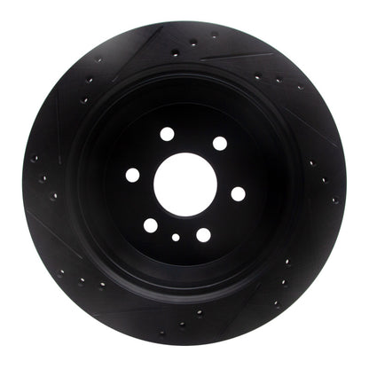 R1 Concepts R1 15-20 Chevrolet Colorado Rear Right Drilled & Slotted Black Brake Rotor