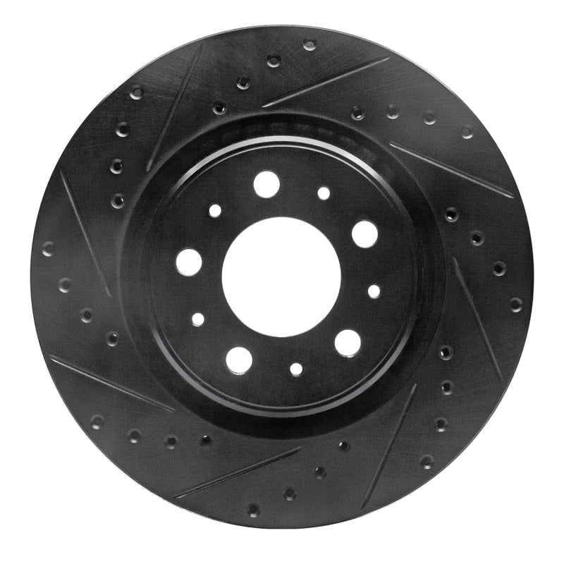 R1 Concepts R1 98-04 Volvo V70 Front Left Drilled & Slotted Black Brake Rotor