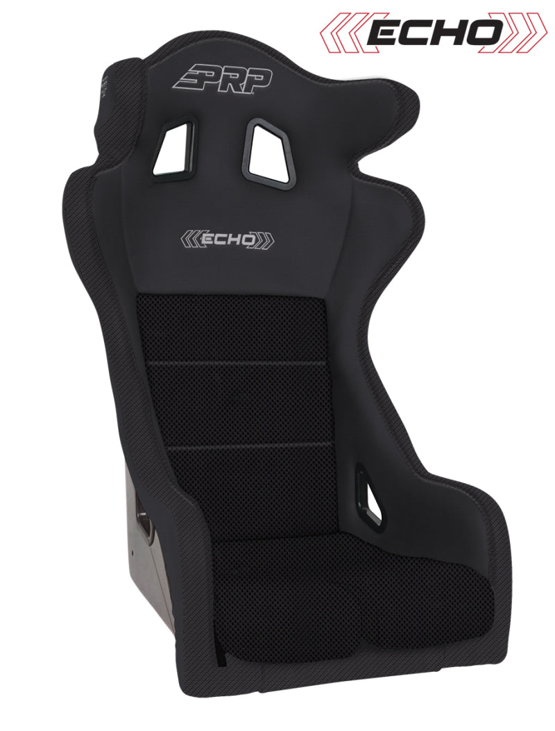 PRP Seats PRP Echo Composite Seat- Black (PRP Black Outline/Delta Black- Black Stitching)