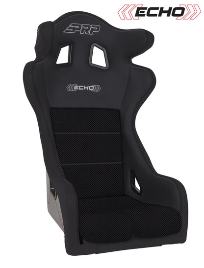PRP Seats PRP Echo Composite Seat- Black (PRP Black Outline/Delta Black- Black Stitching)