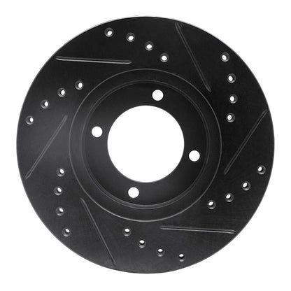 R1 Concepts R1 84-87 Toyota Cressida Front Left Drilled & Slotted Black Brake Rotor