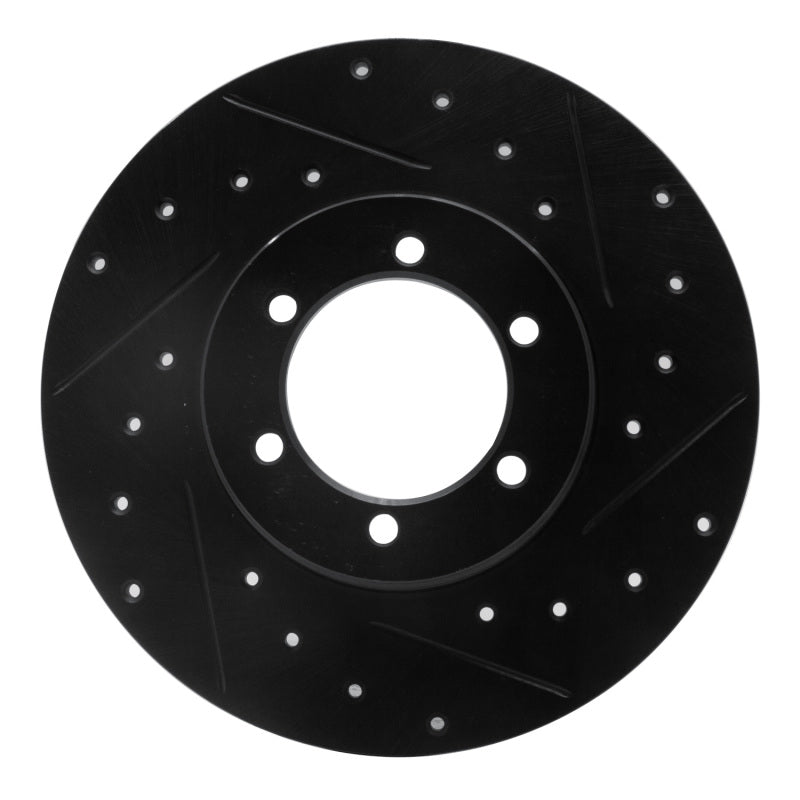 R1 Concepts R1 78-82 Nissan 620 Pickup Front Right Drilled & Slotted Black Brake Rotor