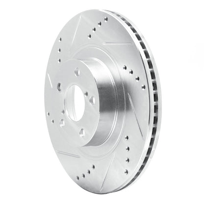 R1 Concepts R1 04-25 Scion FR-S Front Left Drilled & Slotted Silver Brake Rotor