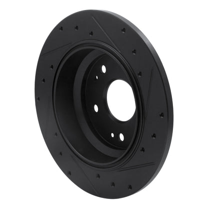 R1 Concepts R1 02-04 Acura RL Rear Left Drilled & Slotted Black Brake Rotor