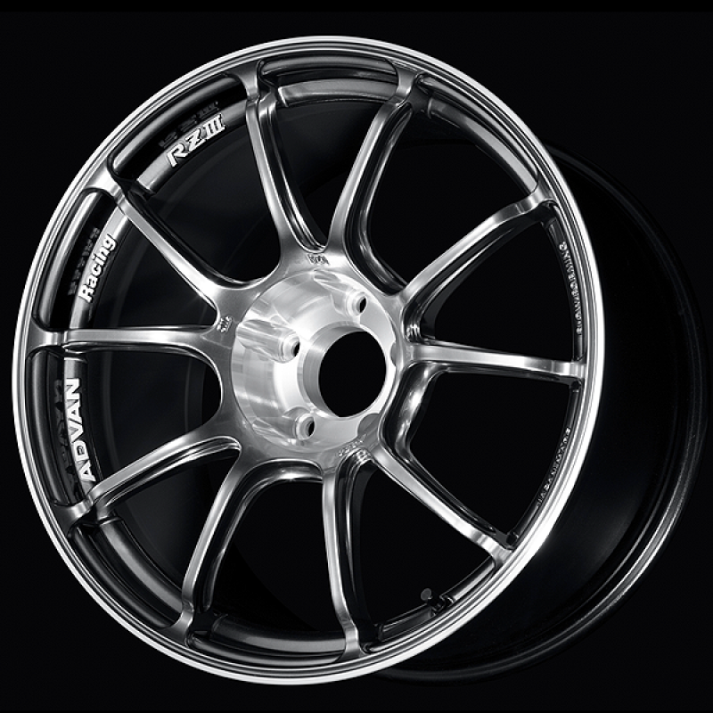 Advan RZIII 18x9.0 / +25 Offset / 5x114.3 BC / 73mm Bore / Hyper Platinum Black & Diamond Cut