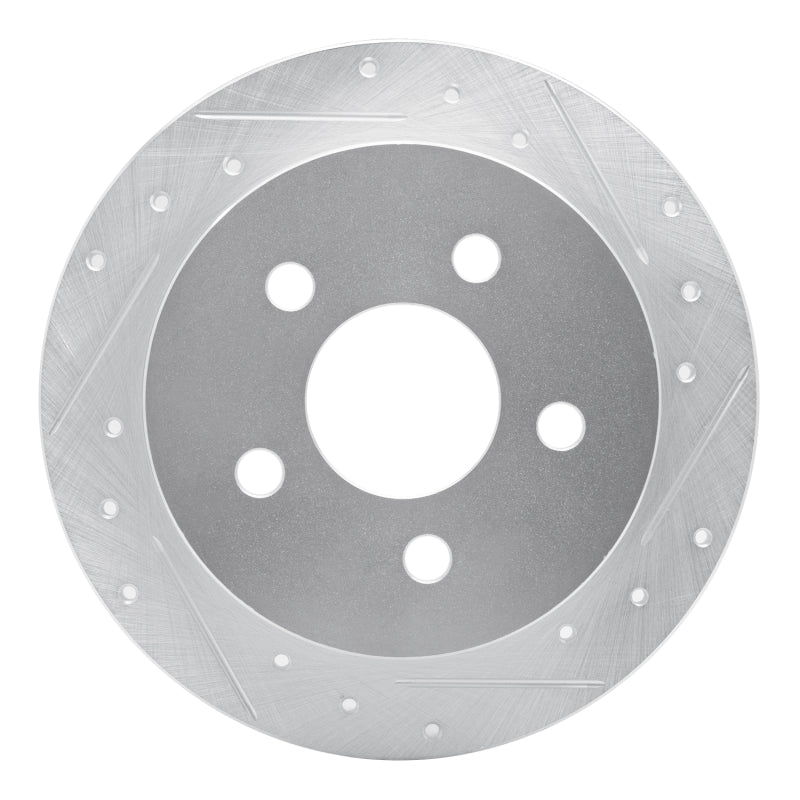 R1 Concepts R1 97-05 Buick Regal Rear Right Drilled & Slotted Silver Brake Rotor