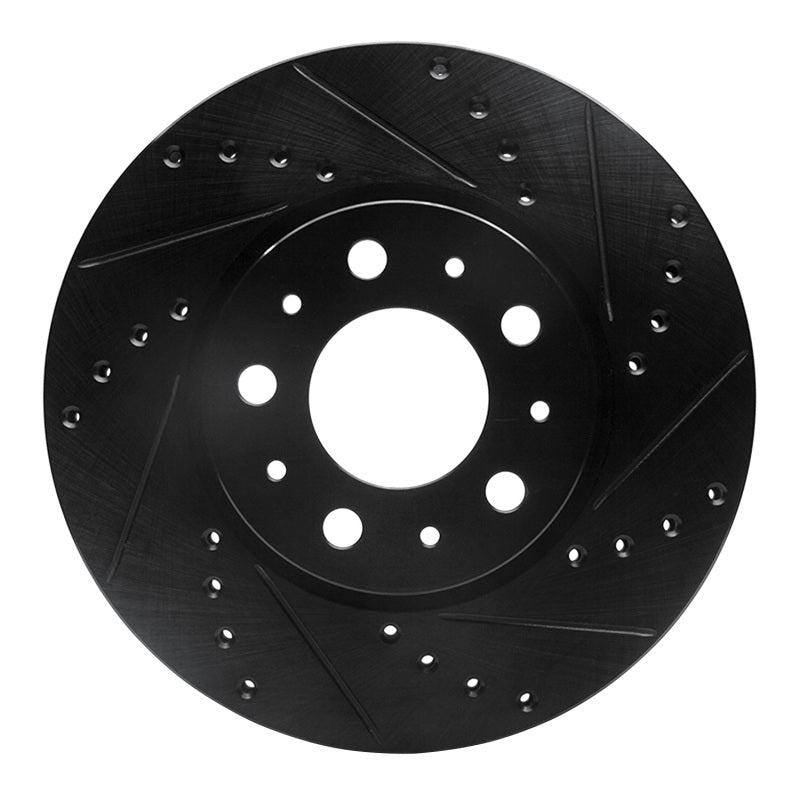 R1 Concepts R1 95-04 Volvo S90 Front Right Drilled & Slotted Black Brake Rotor