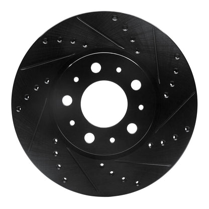R1 Concepts R1 95-04 Volvo S90 Front Right Drilled & Slotted Black Brake Rotor
