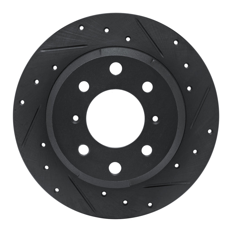 R1 Concepts R1 64-94 Alfa Romeo GTZ Rear Right Drilled & Slotted Black Brake Rotor
