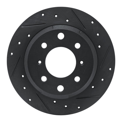 R1 Concepts R1 64-94 Alfa Romeo GTZ Rear Right Drilled & Slotted Black Brake Rotor