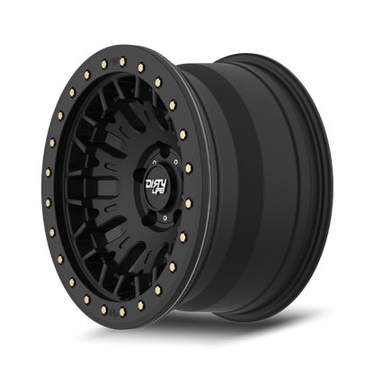 Dirty Life DT-3 17X9 5x127 -12 Offset - Satin Black w/ Simulated Beadlock