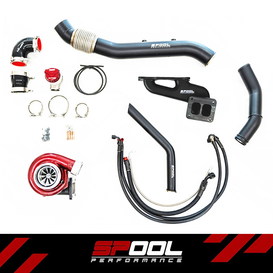 Spool Performance Billet Manifold A90 Supra 2 PORT Top Mount Turbocharger Kit