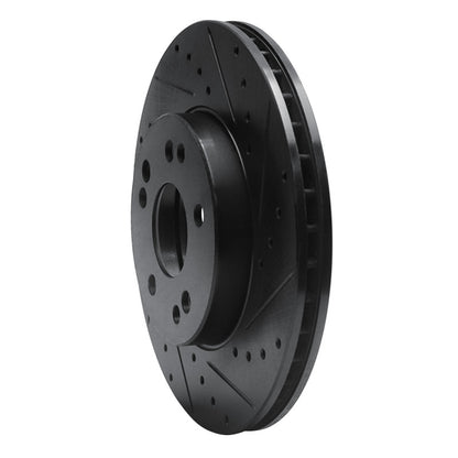 R1 Concepts R1 90-95 Mercedes-Benz 300CE Front Right Drilled & Slotted Black Brake Rotor