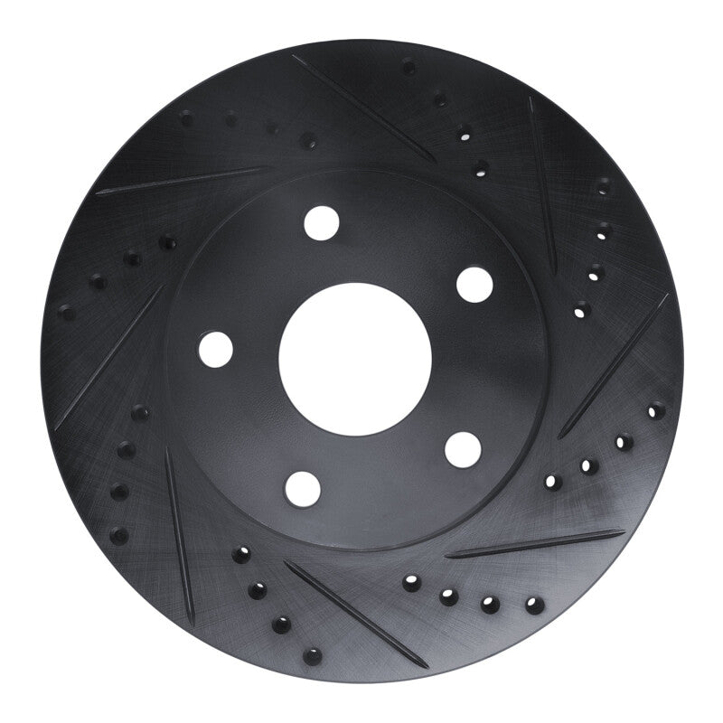 R1 Concepts R1 91-97 Toyota Previa Front Right Drilled & Slotted Black Brake Rotor