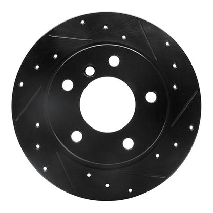 R1 Concepts R1 03-06 BMW Z4 Rear Right Drilled & Slotted Black Brake Rotor