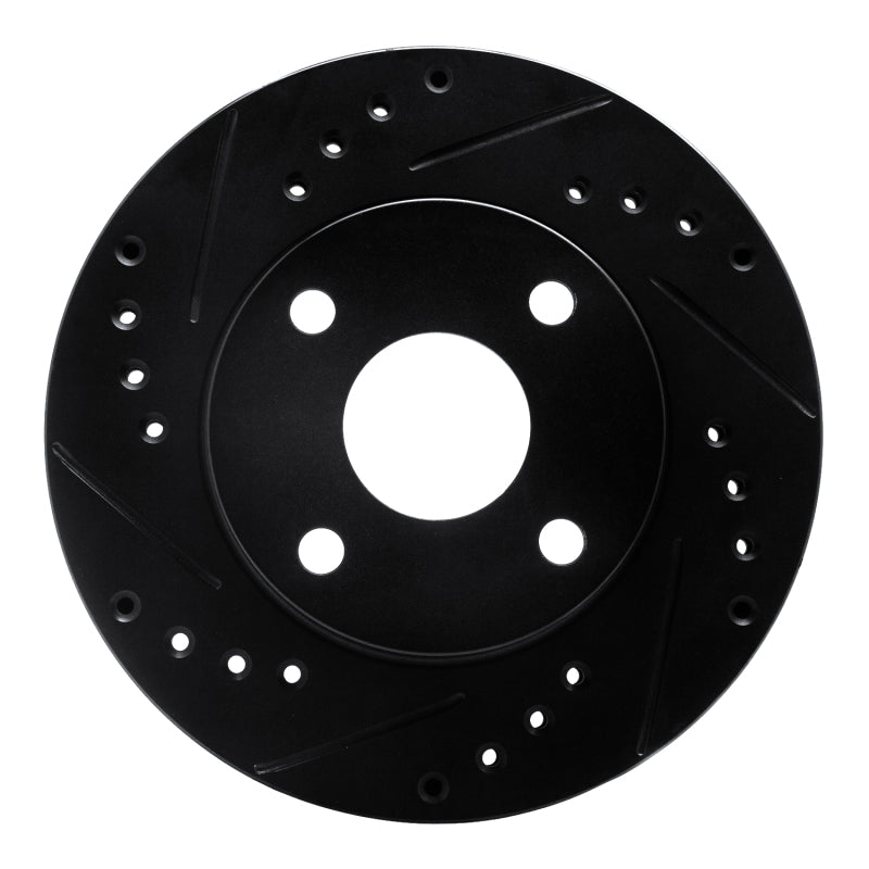 R1 Concepts R1 90-01 Ford Escort Front Left Drilled & Slotted Black Brake Rotor