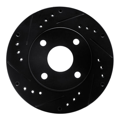 R1 Concepts R1 90-01 Ford Escort Front Left Drilled & Slotted Black Brake Rotor