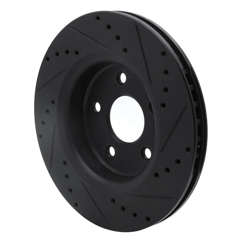 R1 Concepts R1 05-10 Jeep Commander Front Left Drilled & Slotted Black Brake Rotor