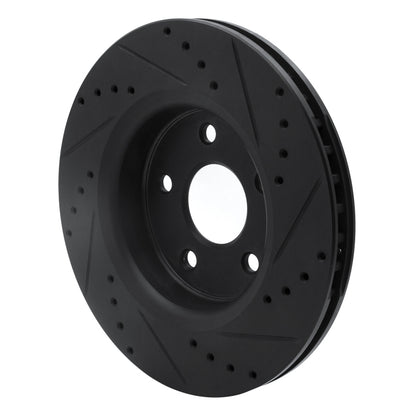 R1 Concepts R1 05-10 Jeep Commander Front Left Drilled & Slotted Black Brake Rotor