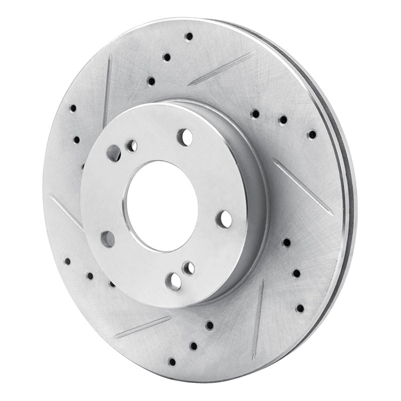 R1 Concepts R1 89-99 Infiniti I30 Front Left Drilled & Slotted Silver Brake Rotor