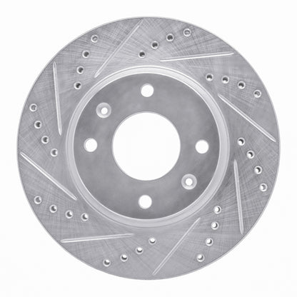 R1 Concepts R1 02-06 Hyundai SONATA Front Left Drilled & Slotted Silver Brake Rotor