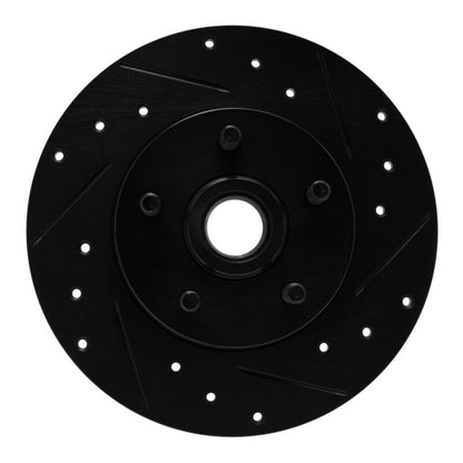 R1 Concepts R1 84-87 Pontiac Fiero Front Right Drilled & Slotted Black Brake Rotor
