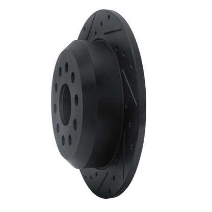 R1 Concepts R1 18-25 Jeep Wrangler Rear Left Drilled & Slotted Black Brake Rotor
