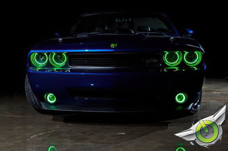 ORACLE Lighting Oracle 08-14 Dodge Challenger LED Projector Headlight Halo Kit - Green
