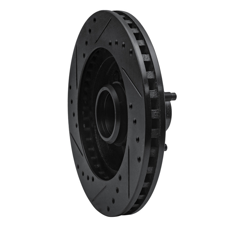 R1 Concepts R1 87-88 Ford Thunderbird Front Right Drilled & Slotted Black Brake Rotor