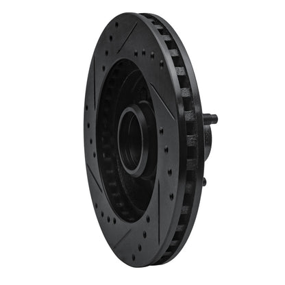 R1 Concepts R1 87-88 Ford Thunderbird Front Right Drilled & Slotted Black Brake Rotor
