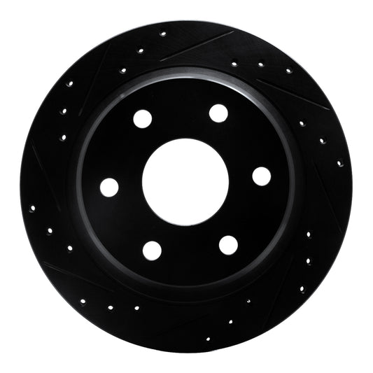 R1 Concepts R1 99-07 Chevrolet AVALANCHE 1500 Rear Left Drilled & Slotted Black Brake Rotor