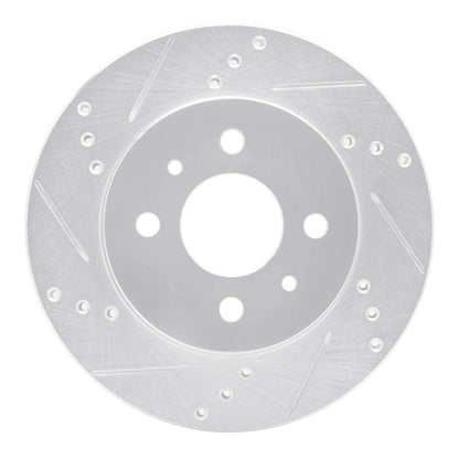 R1 Concepts R1 91-02 Saturn SC Front Left Drilled & Slotted Silver Brake Rotor