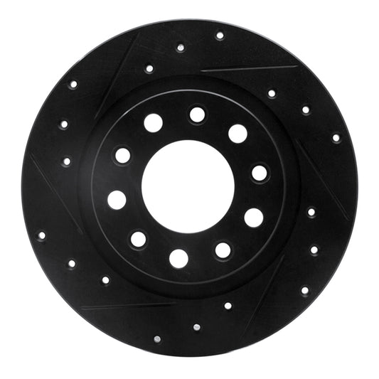 R1 Concepts R1 13-16 Dodge Dart Rear Left Drilled & Slotted Black Brake Rotor
