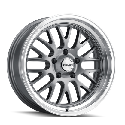 Ridler Wheels Ridler 607 18x8 / 5x120.65 BP / 0mm Offset / 83.82mm Hub Gloss Grey Machined Wheel